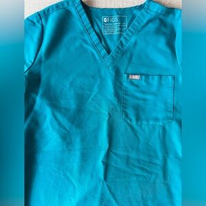 Figs Teal Scrub Top